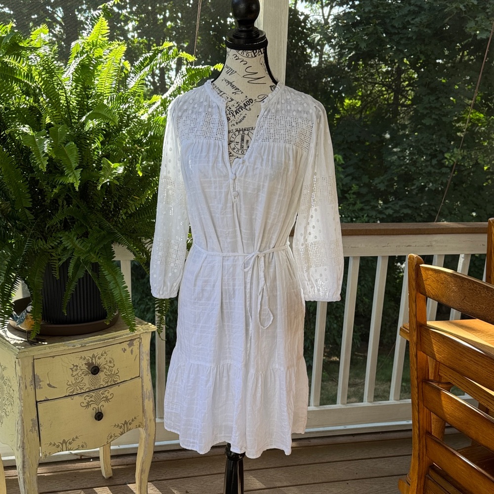 LOFT White Cotton Dress